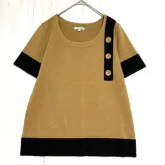 ルイシャンタン　バイカラー 半袖ニットチュニック　【美品】　38 / M