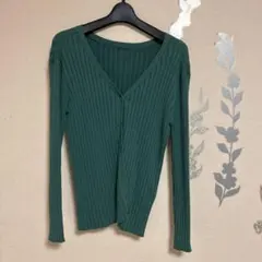 美品　CIAOPANIC TYPY グリーンリブカーディガン