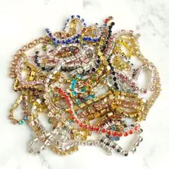 1049 訳ありB品・2~3㎜ガラス×真鍮製ラインストーンMIX・B