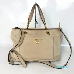TORY BURCH トリーバーチ トートバッグ ベージュ チェーンショルダー