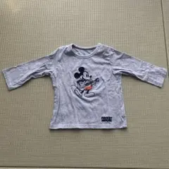 UNIQLO ミッキー刺繍グレー長袖トップス80cm