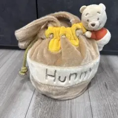 くまのプーさん 巾着バッグ ぬいぐるみ付きのサムネイル