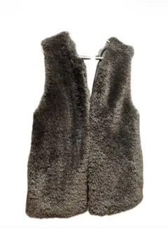 ブラウン　ファーベスト ノーカラー