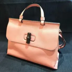 【☆値下げ中☆】GUCCI　ピンクレザー　ショルダーバッグ ハンドバッグ