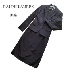 美品✦ラルフローレン　ワンピーススーツ　テーラード　ノースリーブ　ストライプ　紺