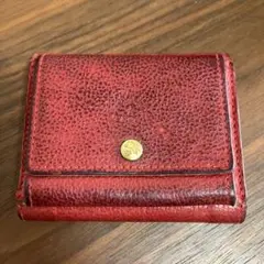 ILBISONTE赤いレザー三つ折り財布