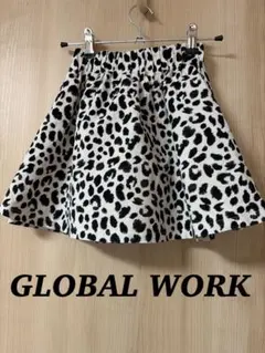 GLOBAL WORK レオパード柄キュロットスカート L
