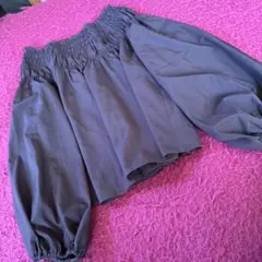 w closet 茶色シャーリングブラウス