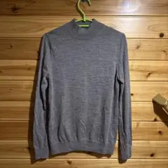 無印良品ウール100%ハイネックセーターL グレー
