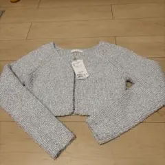 グレー クロップドカーディガン 長袖