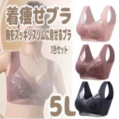 着痩せブラ　3色セット　ナイトブラ　授乳ブラ シームレス　ノンワイヤー　5L
