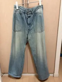 Lサイズ 常田大希着用】完売 ダメージ加工 ダークブルーデニム ワイド 