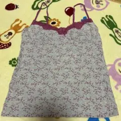 ユニクロ　花柄　グレー　ピンク　キャミソール