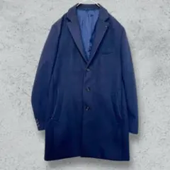 INHERIT【L】厚手コート/チェスター/秋冬コーデ/ネイビー/ジャケット