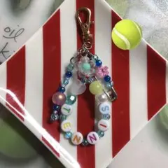 テニス ビーズキーホルダー