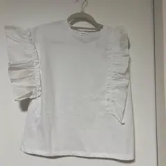 フリル袖 ホワイト Tシャツのサムネイル
