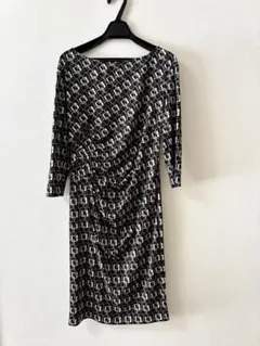 未使用品✨シトラスノーツ 幾何学模様ギャザーワンピース 38 M モノトーンのサムネイル