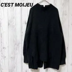 【セモアージュ】長袖セーター　ブラック　ウール混　シルク混