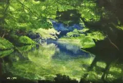 ま*い様 風景画◆小径◆真作 新品【水性絵具・アクリル・色鉛筆等】◆防水丁寧梱包 風景画◇小径◇新品 美品【水性絵具/アクリル/パステル等】◇防水&丁寧