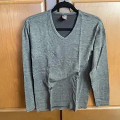 EDWIN BODY FIRE M グレー Vネック長袖カットソー②
