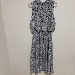 小花柄 ノースリーブ ロングワンピース