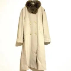 【コジャーナ 東京スタイル】カシミヤ ブルーフォックス ファーロングコート L