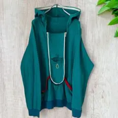 MASH (マッシュ)薄手パーカー 綿 青緑 M エスニック