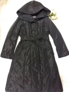 FRANCO FERRARO ファー付きロングダウンコート　黒　ブラック