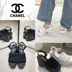 CHANEL メッシュ CCロゴ 厚底サンダル サイズ37 - メルカリ