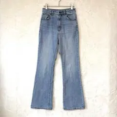 GU ジーユー／フレアデニム ブーツカット M ズボン パンツ ライトブルー