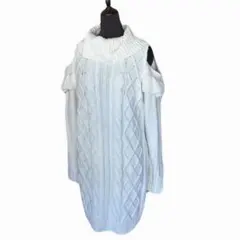 送料込み★evelyn（エブリン）　ケーブル編み　ニットワンピース　白