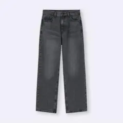 GU ハイライズストレートジーンズ 356422 S 08 DARK GREY