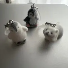 ペンギンとしろくま めじるしチャーム 3개 세트