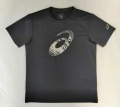 ASICS アシックス ロゴ ブラック Tシャツ L 速乾