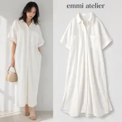 *【美品】エミ　BIGシャツワンピース　ロールアップ　バックリボン ゆるだぼ Mのサムネイル