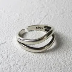 【シルバー 925】 レディース オープンリング ヴィンテージ風　シンプル