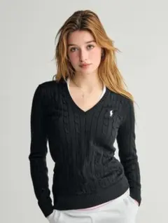 Polo Ralph Lauren ブラック Vネック セーター XS