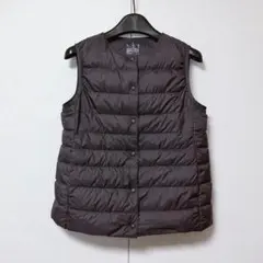 MUJI 無印良品 ダウン ノーカラーベスト ミディアムグレーSのサムネイル