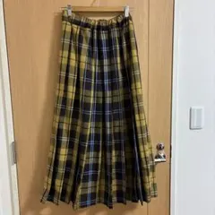 チェックプリーツイージースカート ブラウン，イエロー / アーバンリサーチ