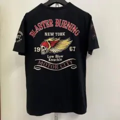 ￼廃版LOW BLOW KNUCKLE 髑髏 バイカーズTシャツ★ハーレーのサムネイル