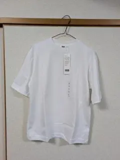 【本日限定】ユニクロ　エアリズムコットンオーバーサイズTシャツ/5分袖 ホワイト