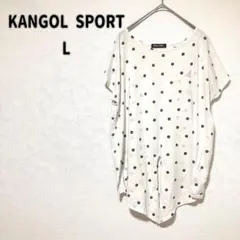 【KANGOL SPORT】白 ドット柄 半袖カットソー Lサイズ n3643のサムネイル