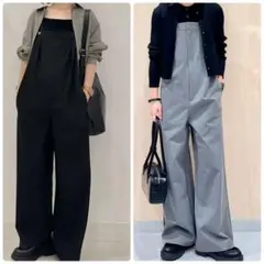 GU タックサロペット ブラック　グレー　Mサイズ　セット売り　黒　ジーユー