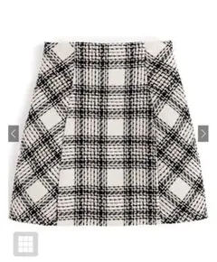 インパン裏地付きチェック柄ツイードミニスカート［ta088］GRL