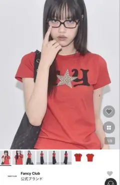 FANCY CLUB レオパードスターロゴTシャツ（レッド）