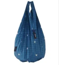 新品未使用　ファミリア シュパット エコバッグ ミニマル M 青系チェック