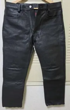 W34 インディアン モーターサイクル 牛革 タロン ジップ レザー パンツ 黒 W34 インディアン モーターサイクル 牛革 タロン ジップ レザー パンツ