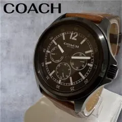 【稼働品】COACH 腕時計 トリプルカレンダー ブラック×ブラウン クォーツのサムネイル