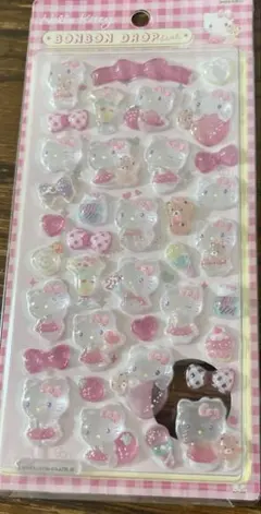 キティ　ボンボンドロップシール　ぷっくり　立体