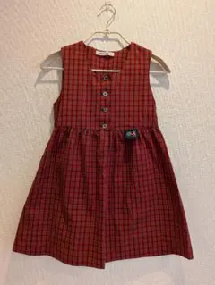 ファミリア 赤チェックワンピース120cm